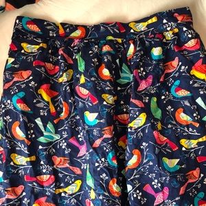 ModCloth bird Aline midi skirt with pockets